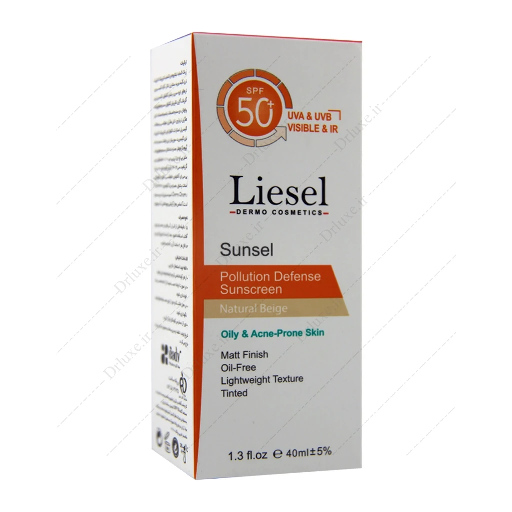 کرم ضد آفتاب SPF50 رنگی لایسل پوست چرب و آکنه دار